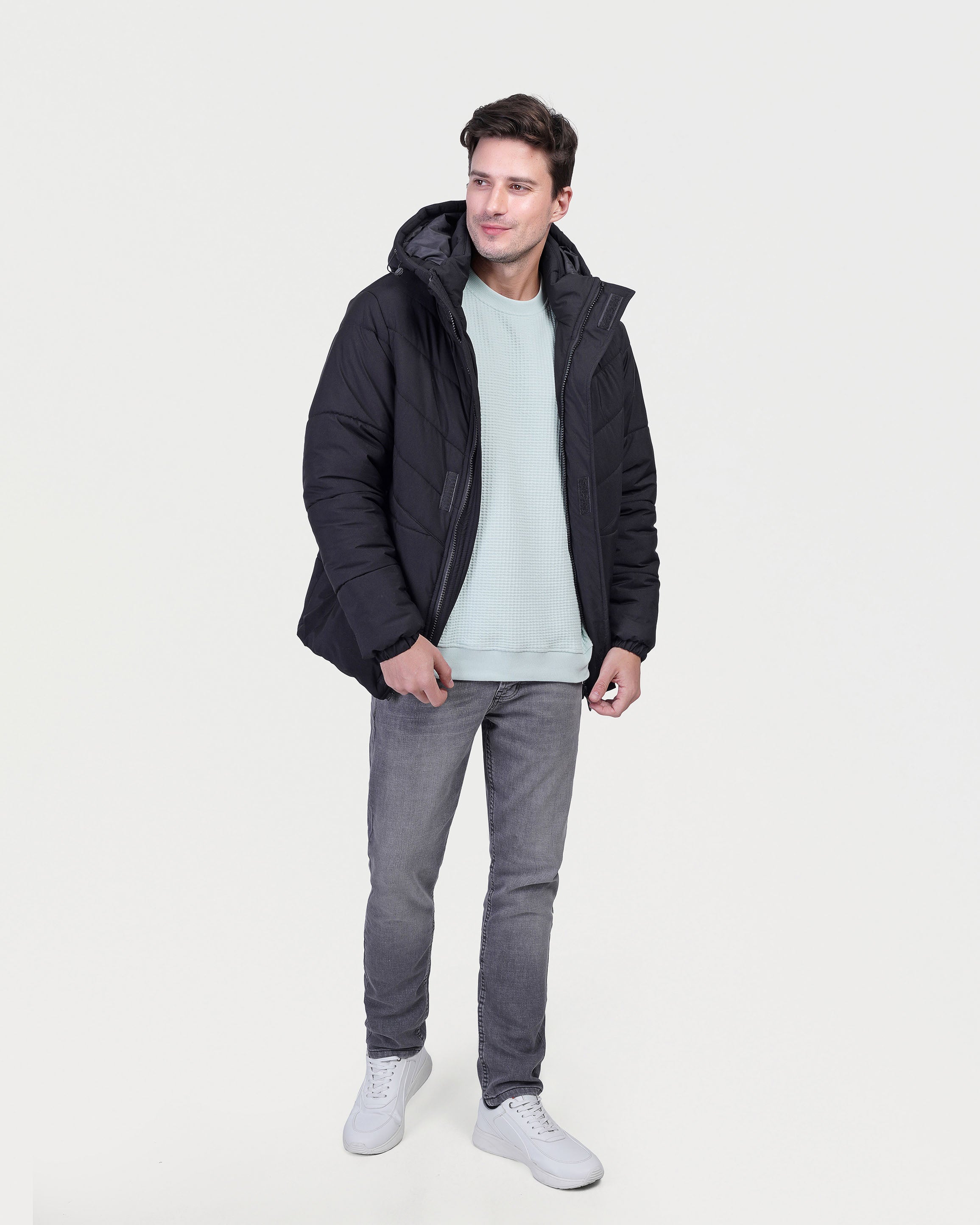 Warm hooded bubble jacket - JAK/25606