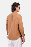 Slub Cotton Half-Collar Shirt
