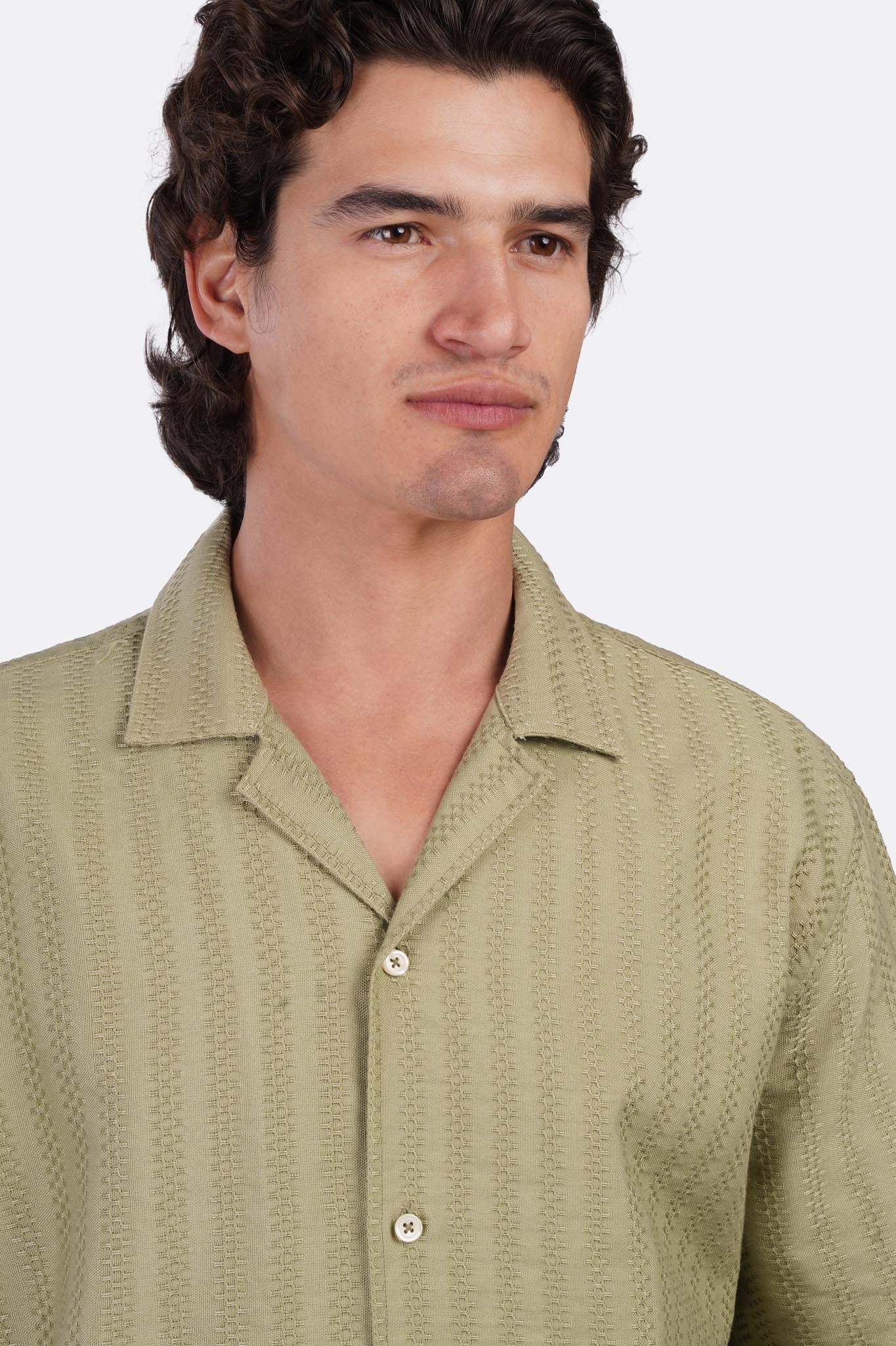 Striped Shibeka Half-Sleeve Shirt