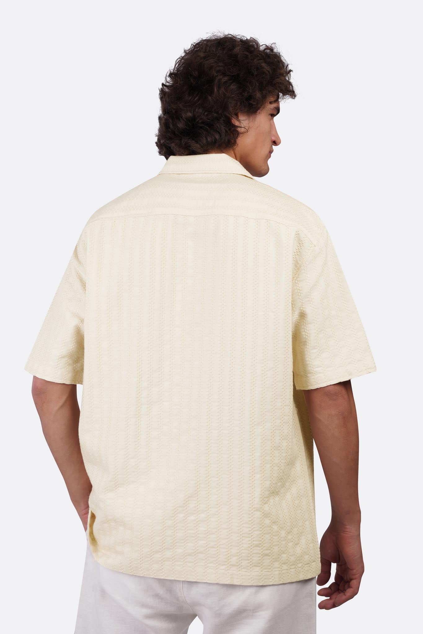 Striped Shibeka Half-Sleeve Shirt