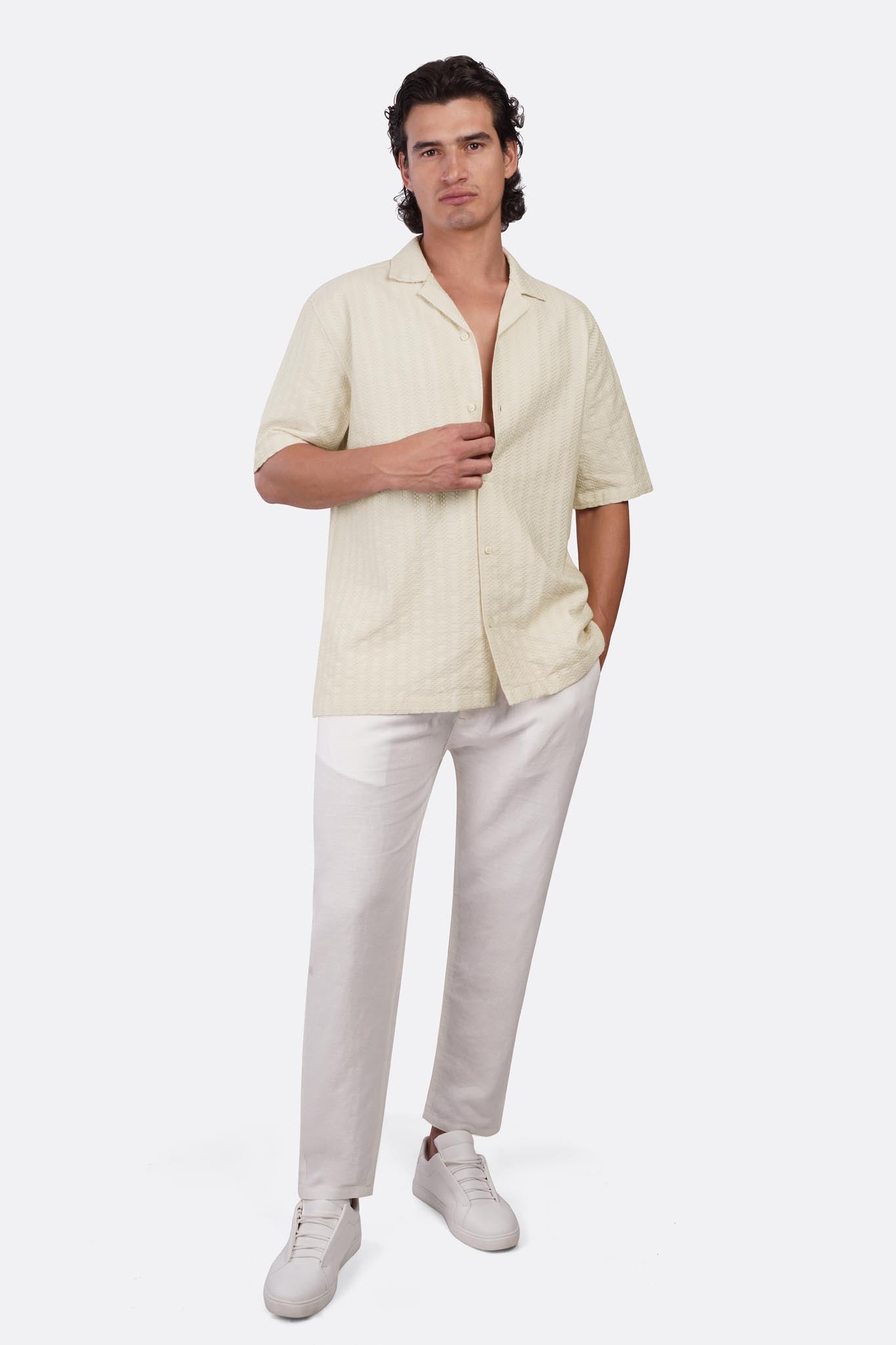 Striped Shibeka Half-Sleeve Shirt