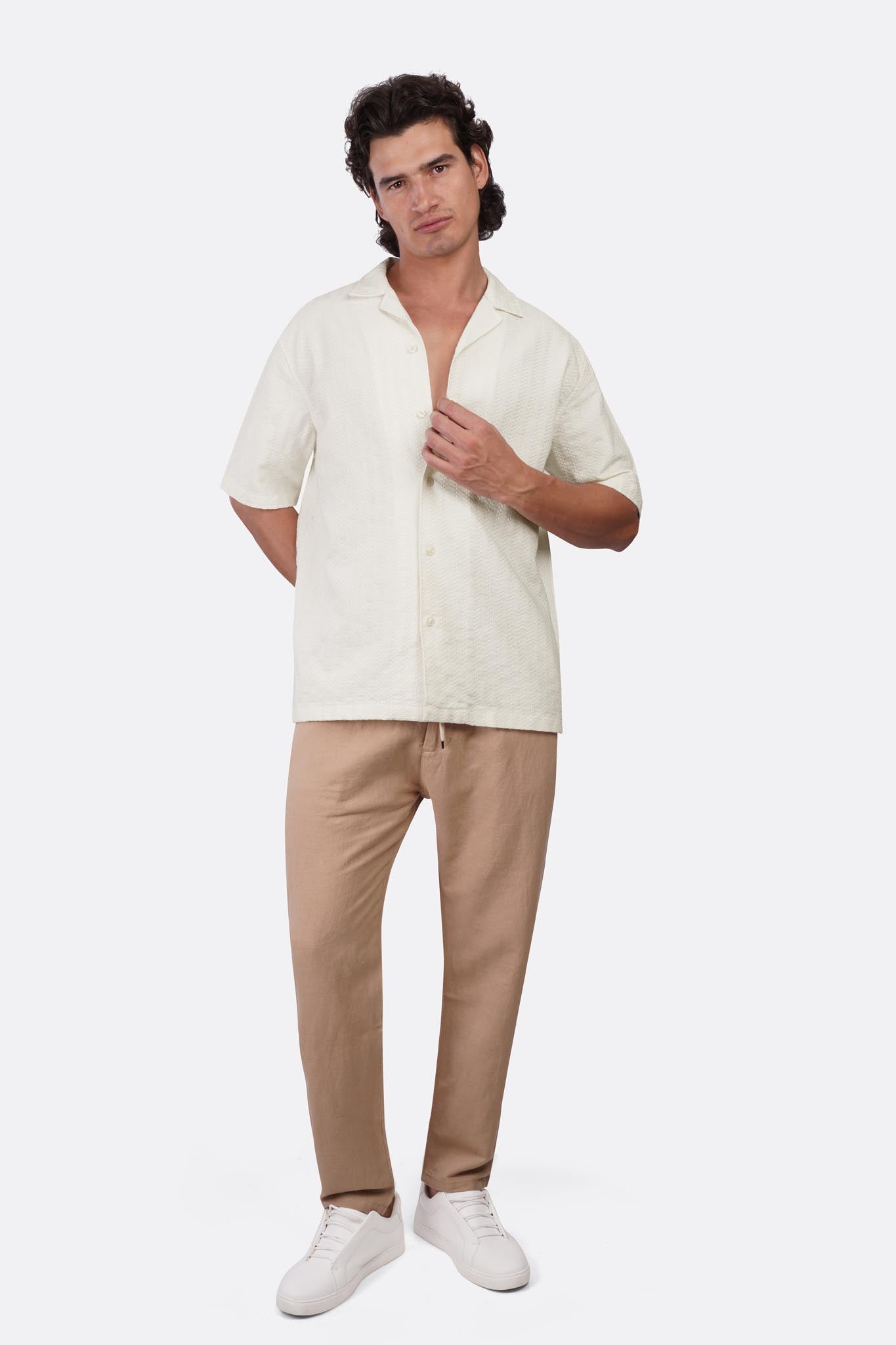 Striped Shibeka Half-Sleeve Shirt