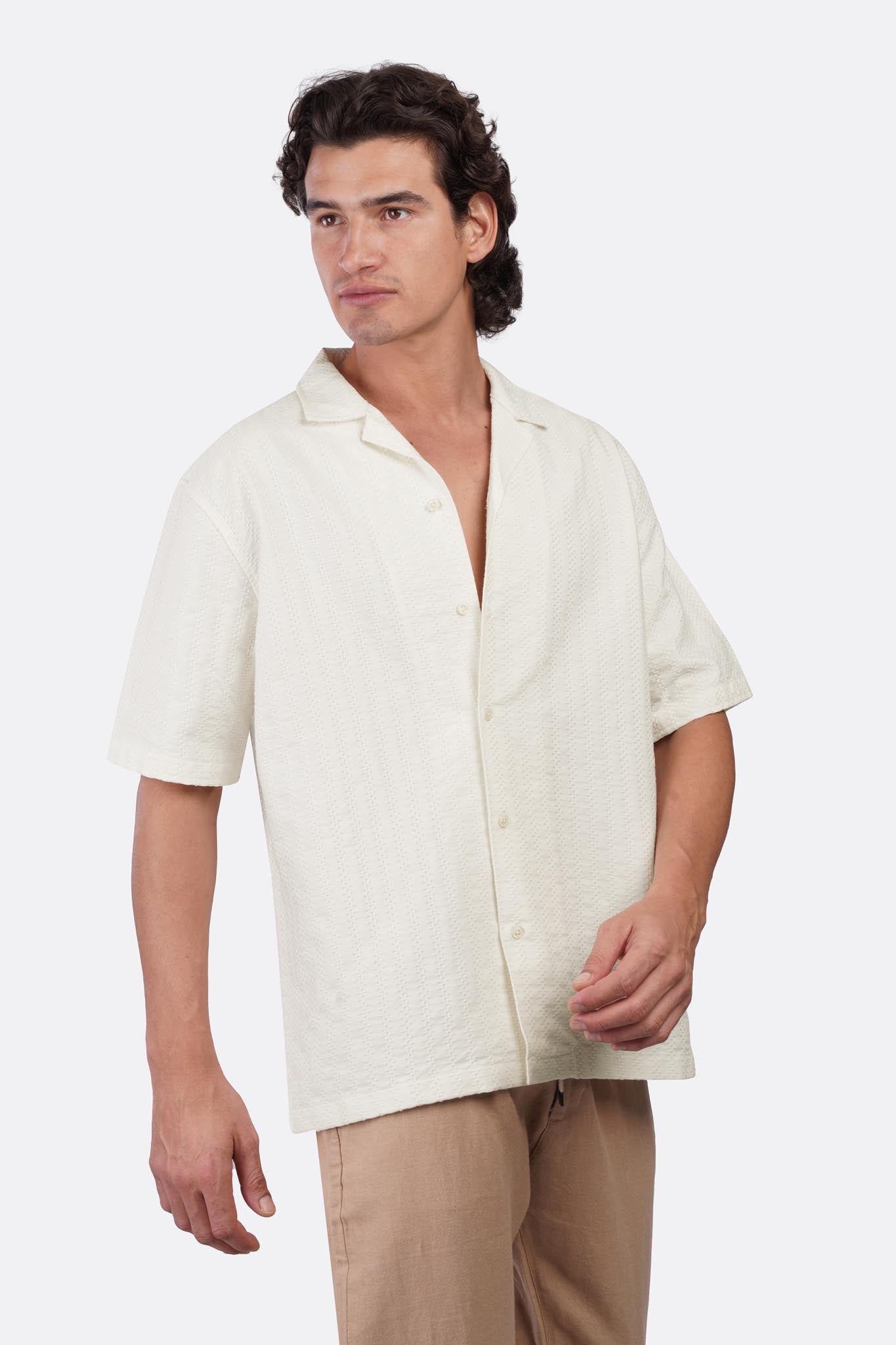 Striped Shibeka Half-Sleeve Shirt