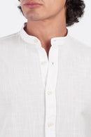 Slub Cotton Half-Collar Shirt