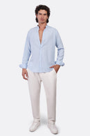 Slub Cotton Half-Collar Shirt