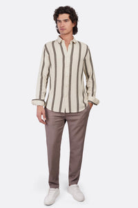 Textured Shibeka Striped Long Sleeve Shirt
