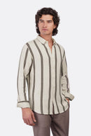 Textured Shibeka Striped Long Sleeve Shirt