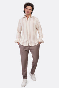 Textured Shibeka Striped Long Sleeve Shirt