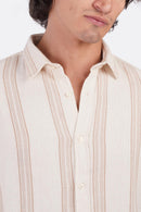 Textured Shibeka Striped Long Sleeve Shirt