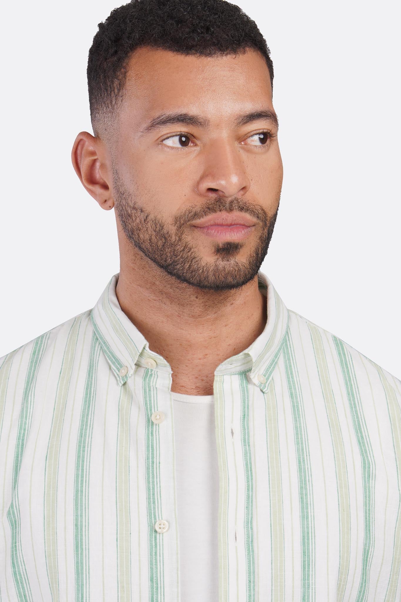 Linen Striped Active Long Sleeve Shirt