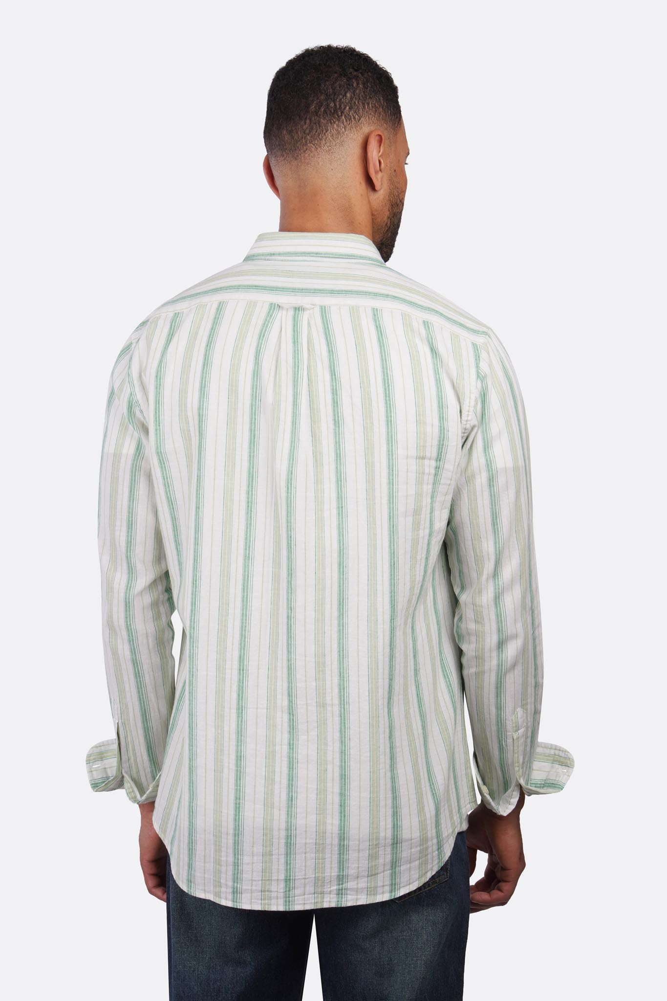 Linen Striped Active Long Sleeve Shirt