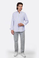 Linen Striped Active Long Sleeve Shirt