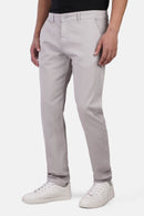 Slim-Fit Pique Gabardine Pants with Elastic Waist