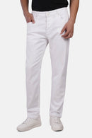 Slim-Fit Gabardine Lycra Pants with Slit Pockets