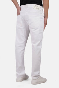 Slim-Fit Gabardine Lycra Pants with Slit Pockets