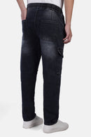 Baggy Denim Lycra Pants with Drawcord Waist