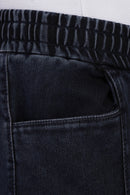 Baggy Denim Lycra Pants with Drawcord Waist