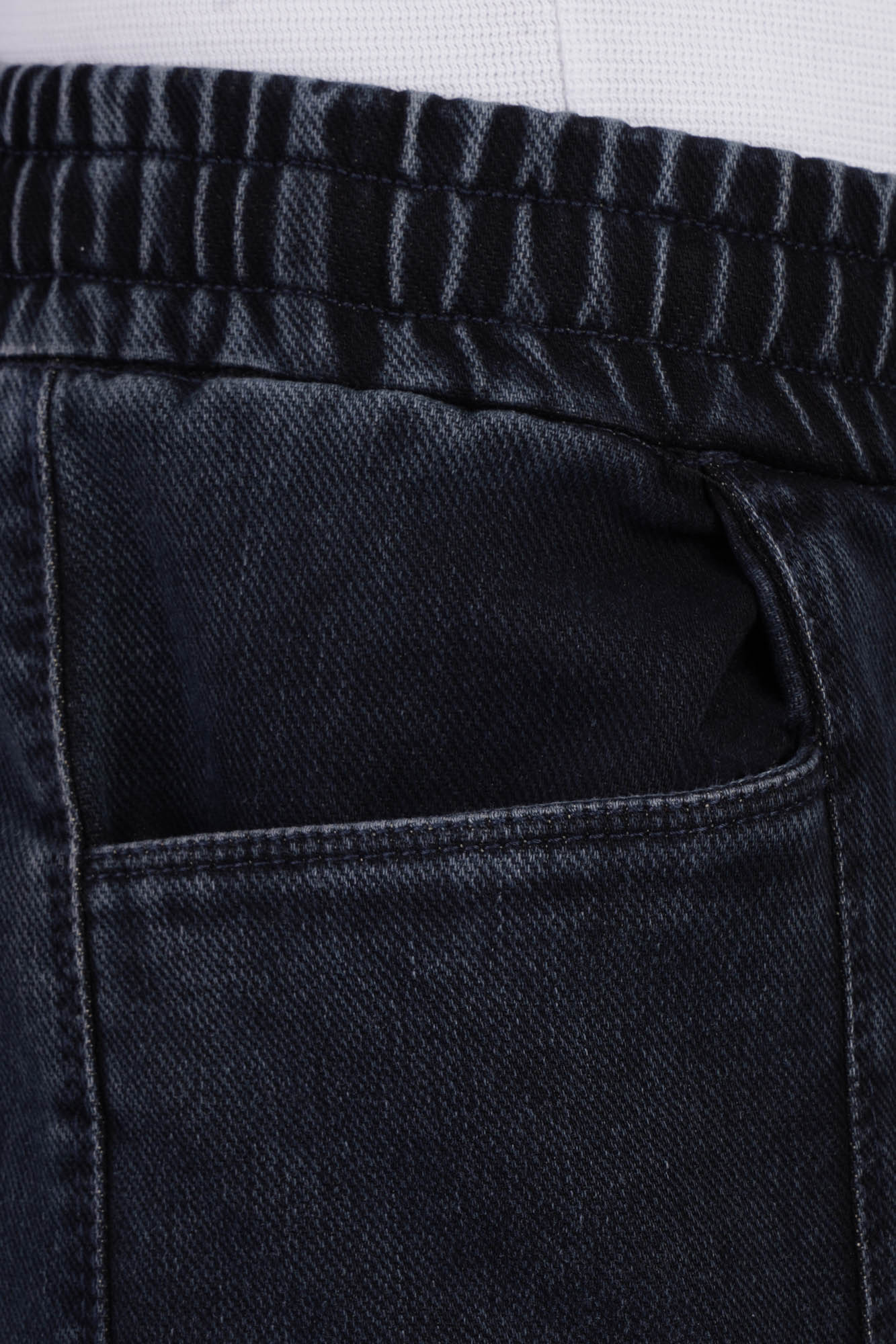 Baggy Denim Lycra Pants with Drawcord Waist