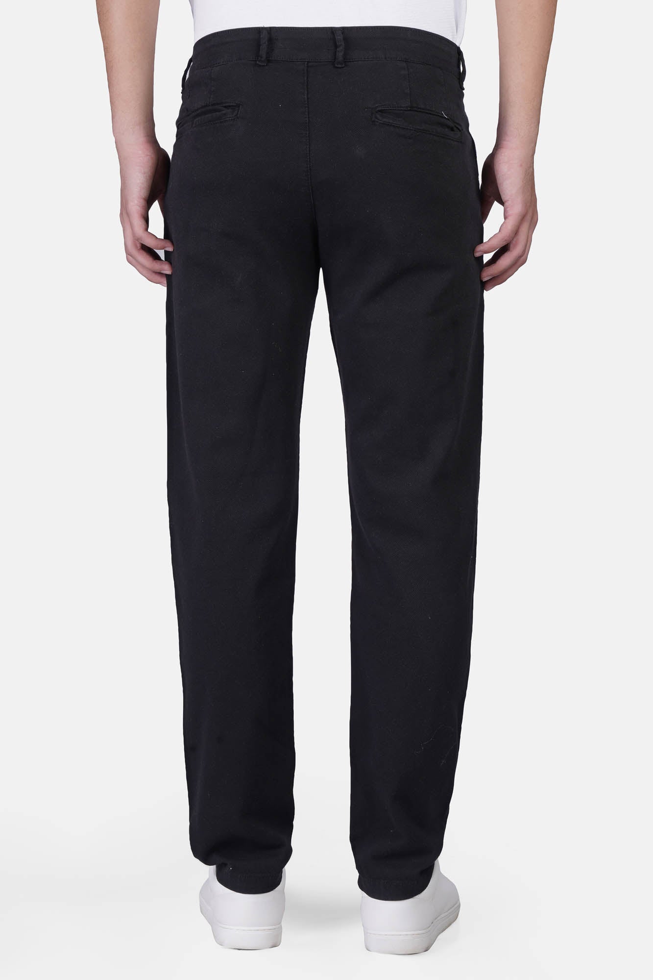 Slim-Fit Pique Gabardine Pants with Elastic Waist
