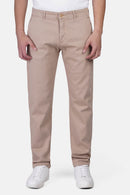 Slim-Fit Pique Gabardine Pants with Elastic Waist