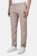 Slim-Fit Pique Gabardine Pants with Elastic Waist