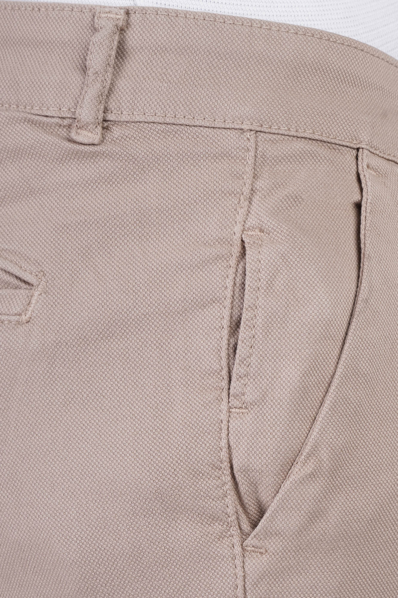 Slim-Fit Pique Gabardine Pants with Elastic Waist