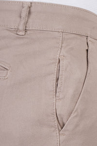 Slim-Fit Pique Gabardine Pants with Elastic Waist