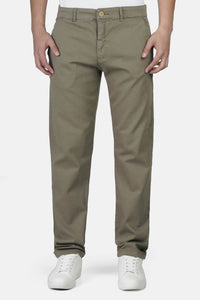 Slim-Fit Pique Gabardine Pants with Elastic Waist