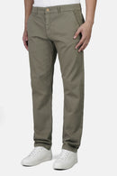 Slim-Fit Pique Gabardine Pants with Elastic Waist