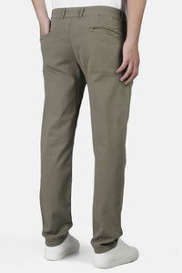 Slim-Fit Pique Gabardine Pants with Elastic Waist