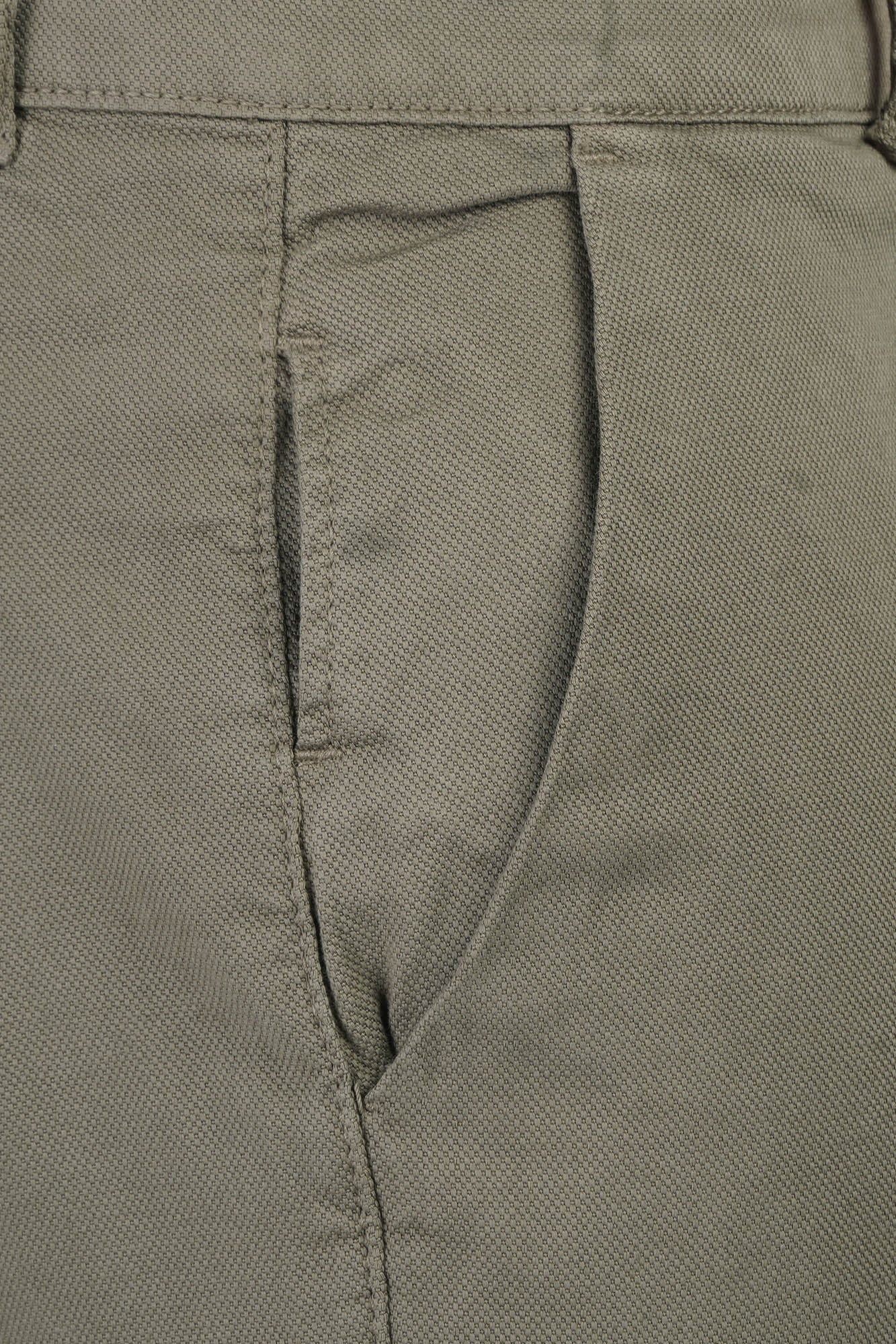Slim-Fit Pique Gabardine Pants with Elastic Waist