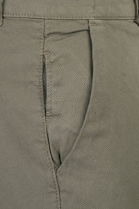 Slim-Fit Pique Gabardine Pants with Elastic Waist