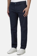 Slim-Fit Pique Gabardine Pants with Elastic Waist