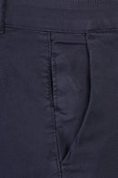 Slim-Fit Pique Gabardine Pants with Elastic Waist