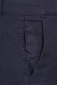 Slim-Fit Pique Gabardine Pants with Elastic Waist