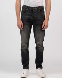 Slim-Fit Denim Pants with Zipper Closure