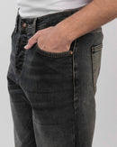 Slim-Fit Denim Pants with Zipper Closure