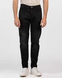 Slim-Fit Denim Pants with Zipper Closure