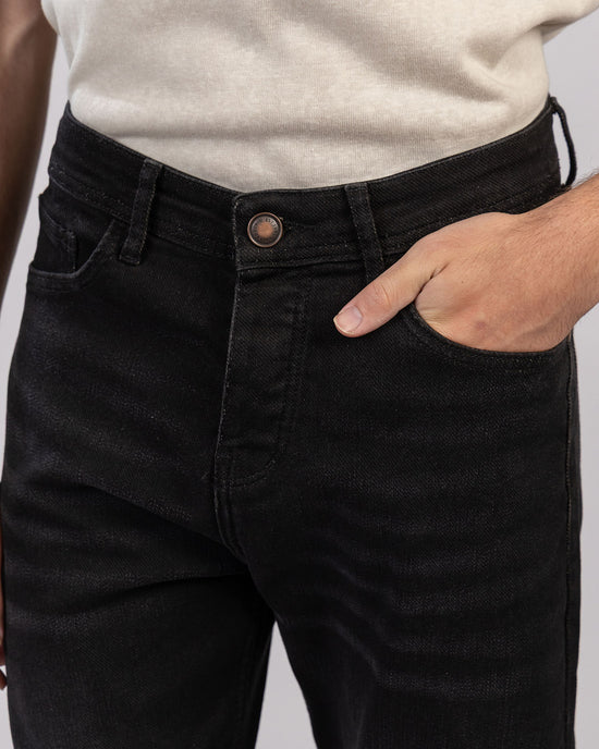Slim-Fit Denim Pants with Zipper Closure