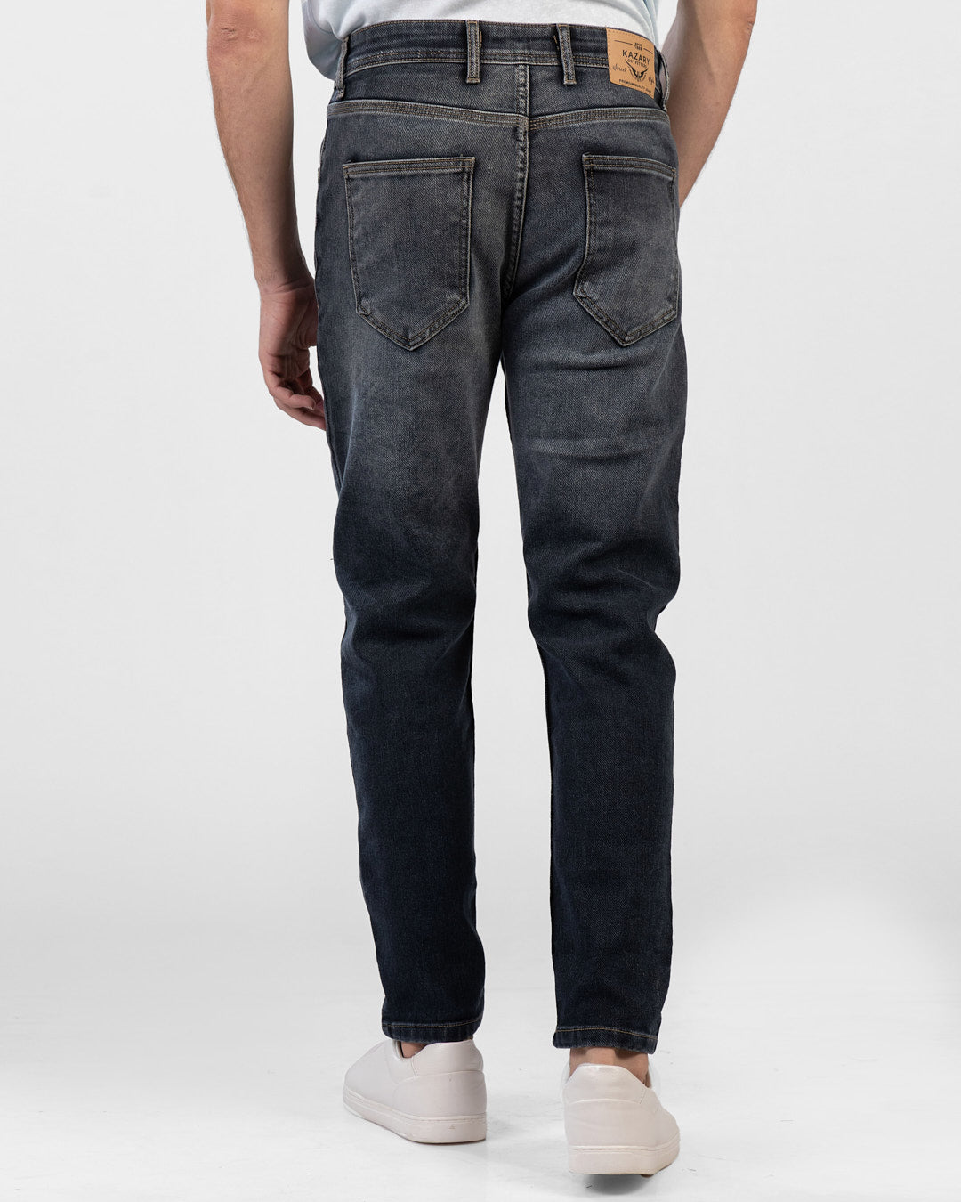 Slim-Fit Denim Pants with Zipper Closure