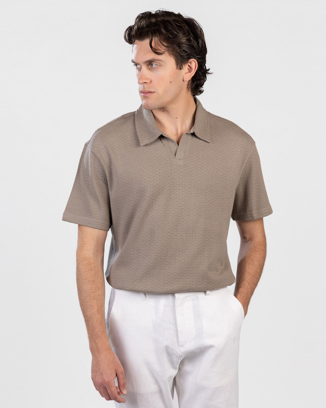 Oversized Jacquard Polo T-Shirt