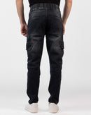 Baggy Denim Lycra Pants with Elastic Waist