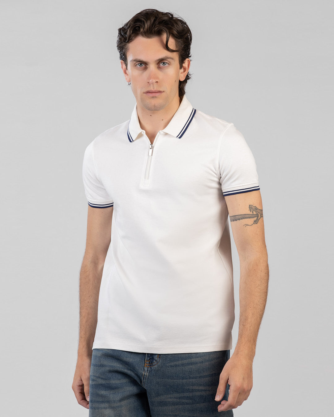 Half-Zip Interlock Polo T-Shirt