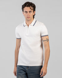 Half-Zip Interlock Polo T-Shirt