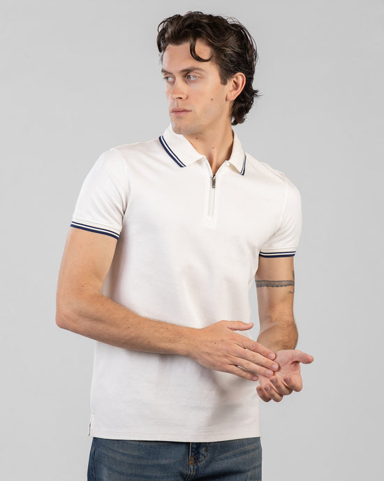 Half-Zip Interlock Polo T-Shirt