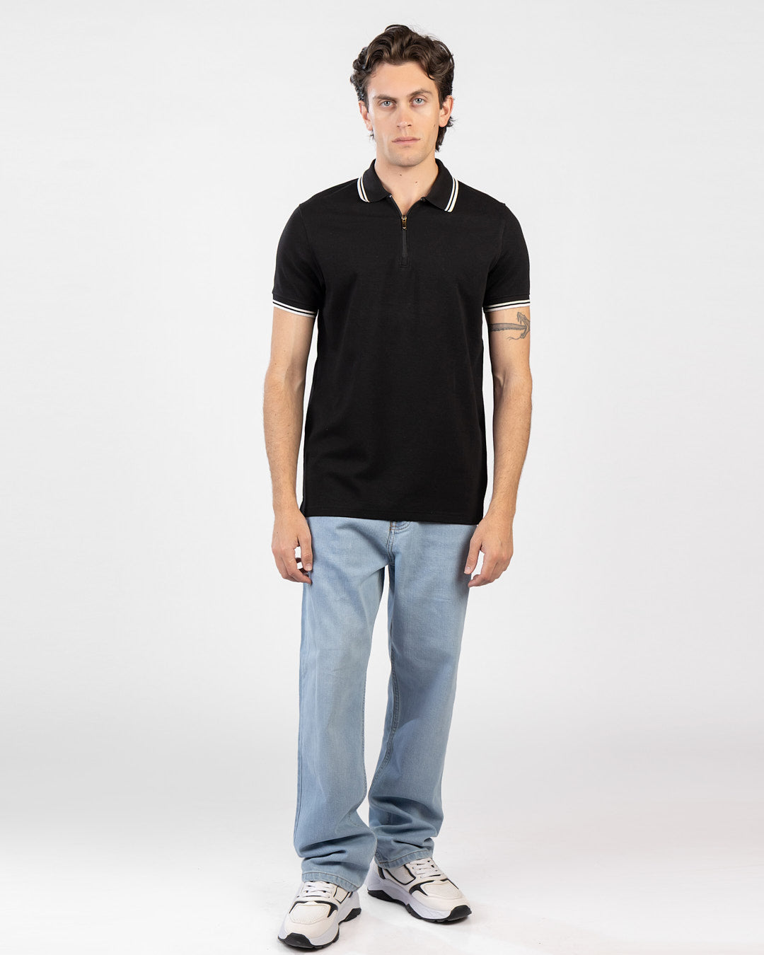 Half-Zip Interlock Polo T-Shirt