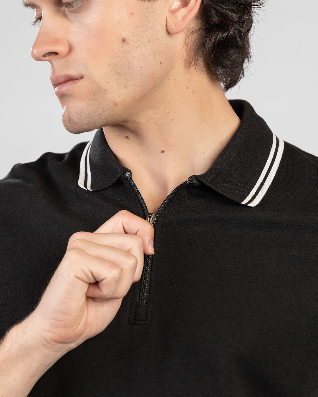 Half-Zip Interlock Polo T-Shirt