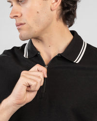 Half-Zip Interlock Polo T-Shirt