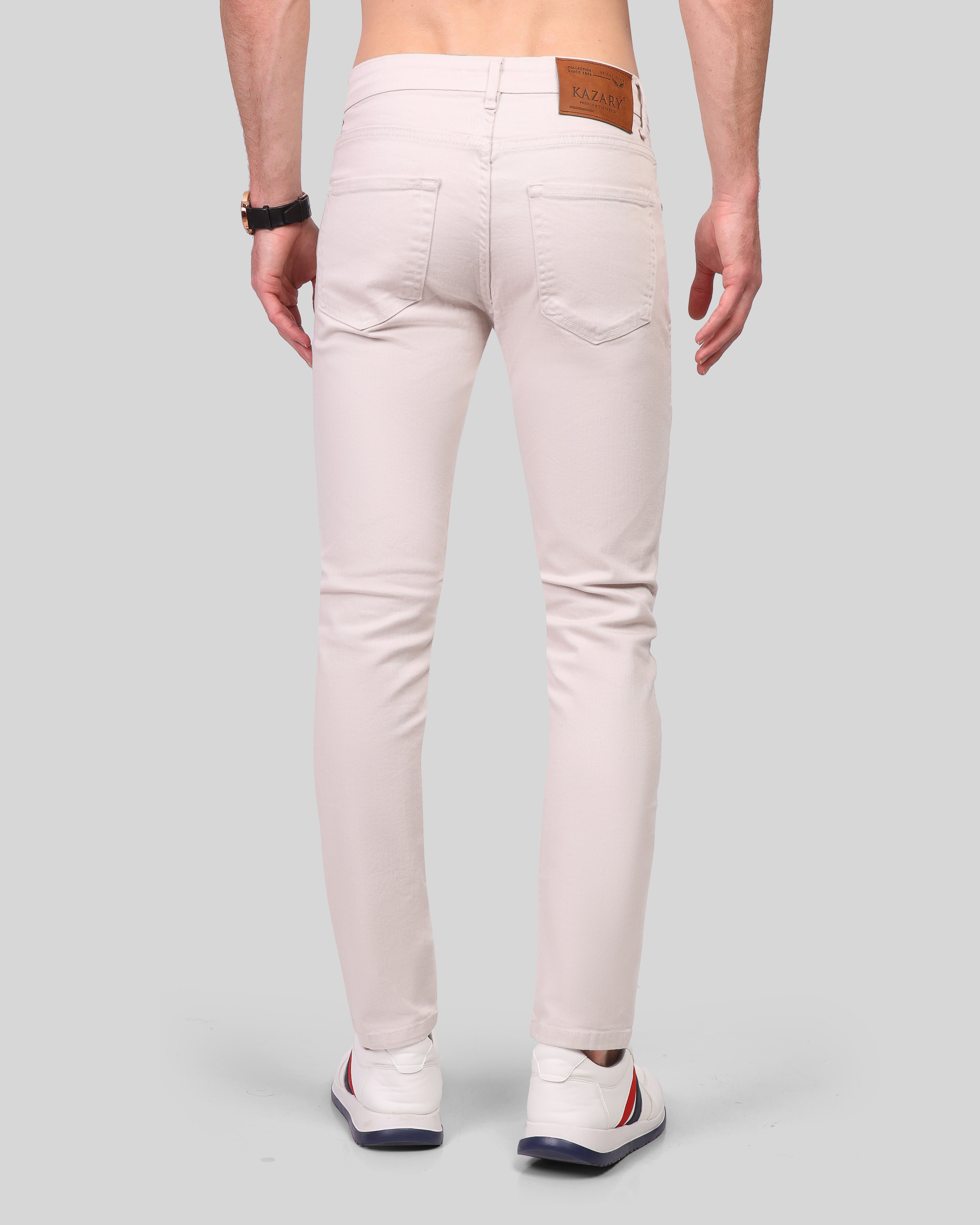 Structured Twill Slim Pants - 6106