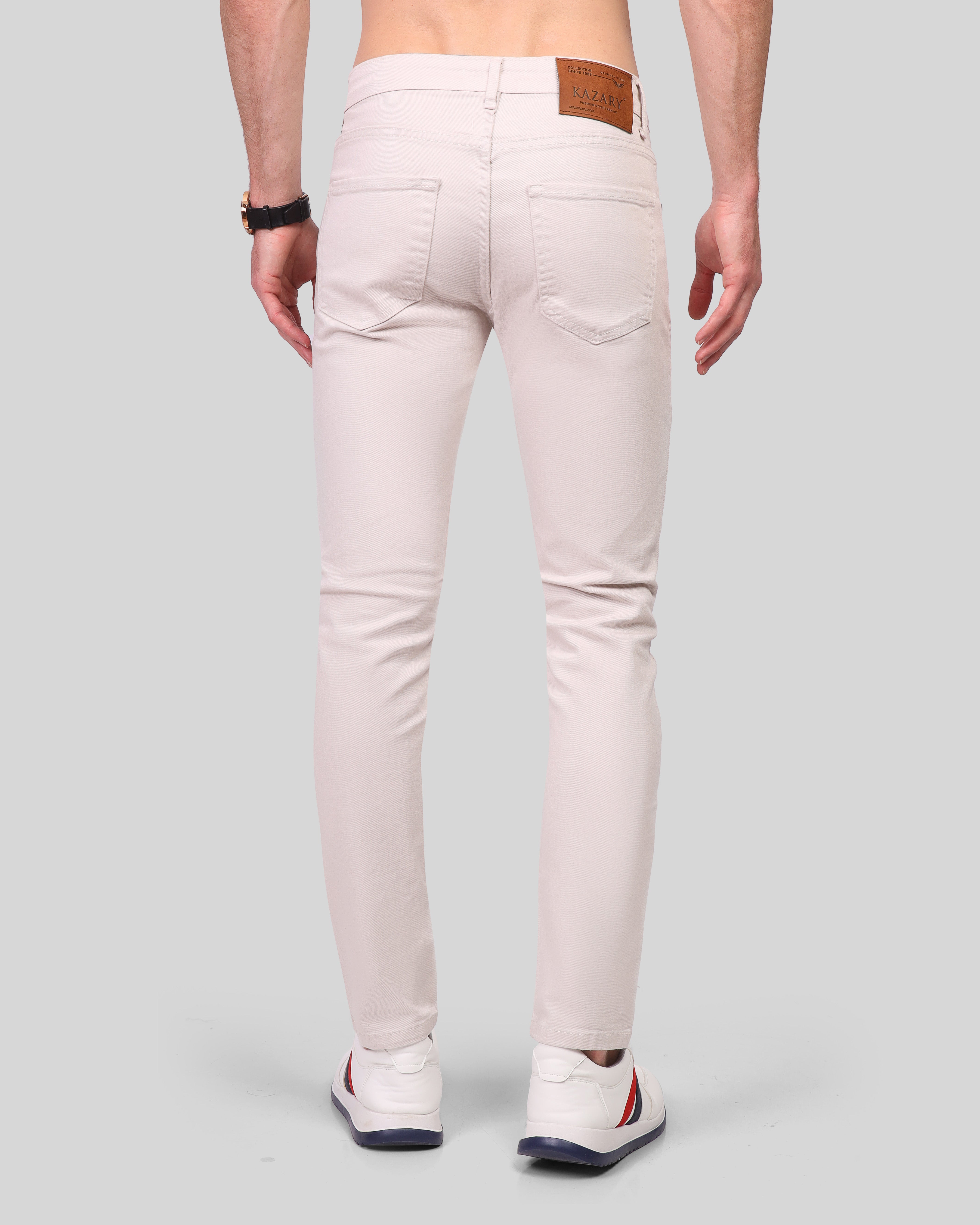 Structured Twill Slim Pants - 6106
